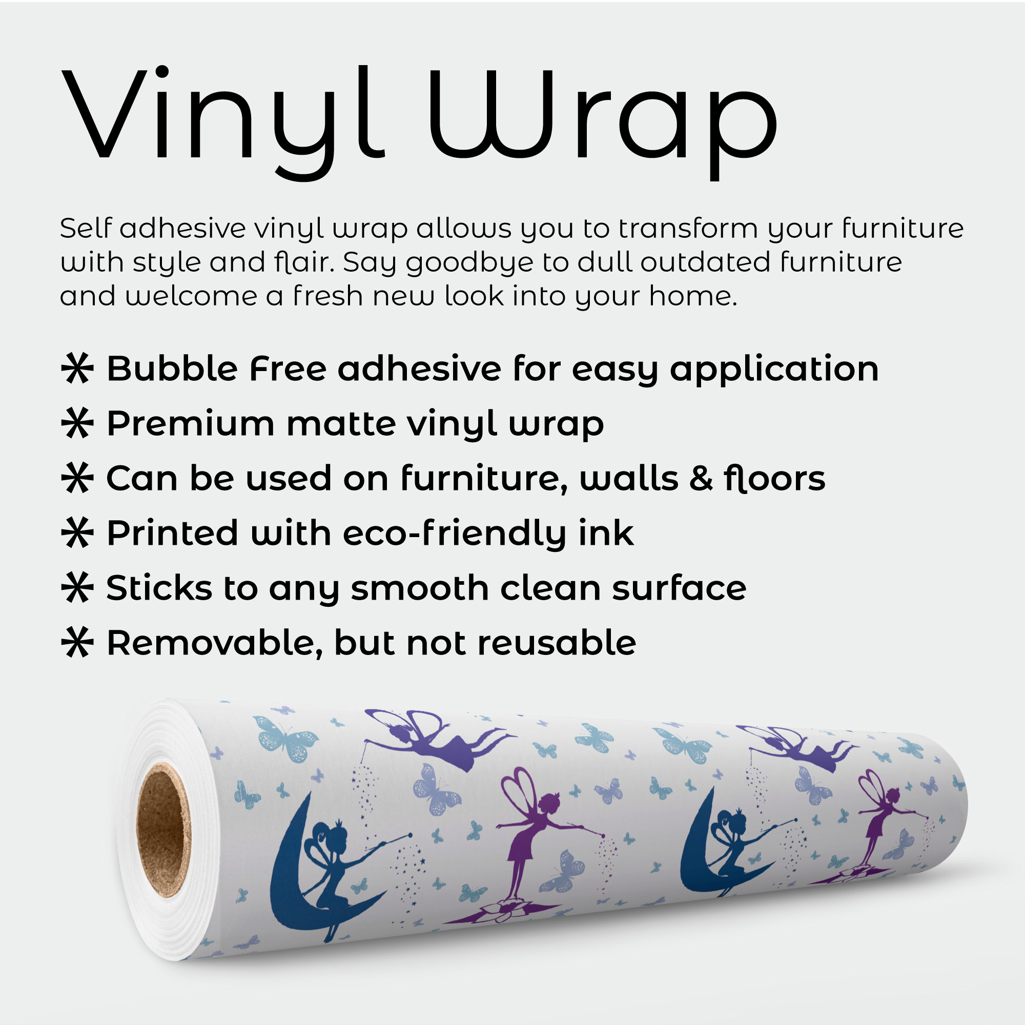 Fairy Pattern Furniture Vinyl Wrap Sticker - Image 4