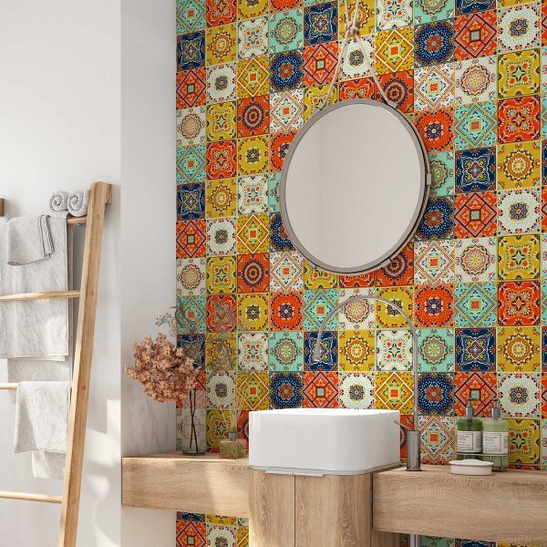 Spanish Moroccan Tiles Vinyl Furniture Wrap - Image 3