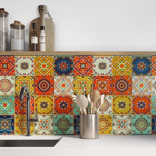 Spanish Moroccan Tiles Vinyl Furniture Wrap - Image 2