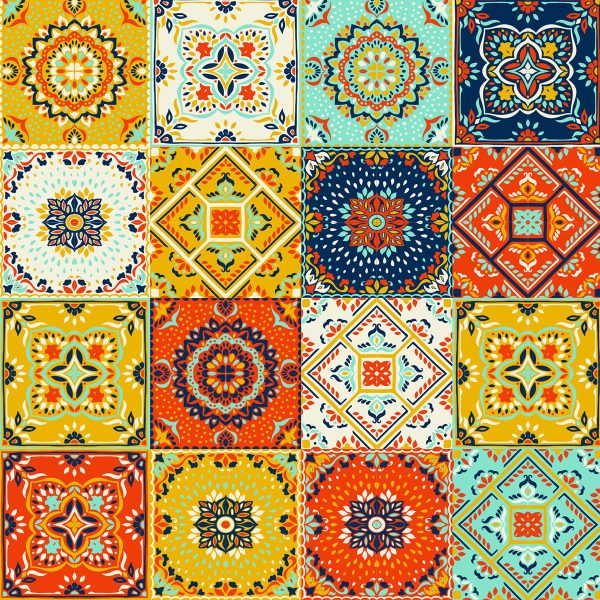 Spanish Moroccan Tiles Vinyl Furniture Wrap