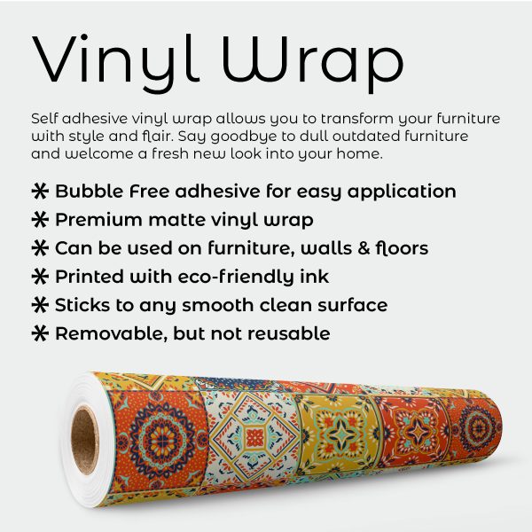 Spanish Moroccan Tiles Vinyl Furniture Wrap - Image 4