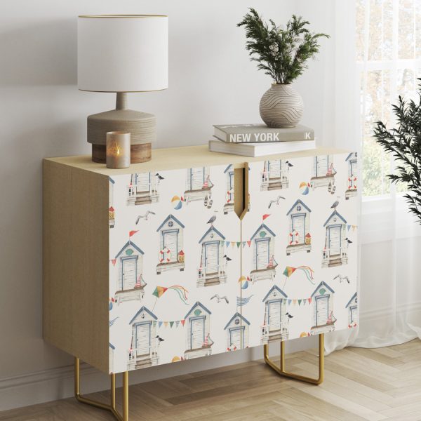 Beach Huts Vinyl Wrap Sticker - Image 2