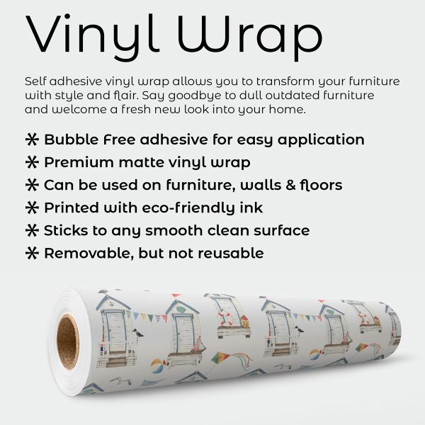 Beach Huts Vinyl Wrap Sticker - Image 4