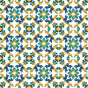 Spanish-Tiles-Furniture-Vinyl-Wrap Sticker. 4285