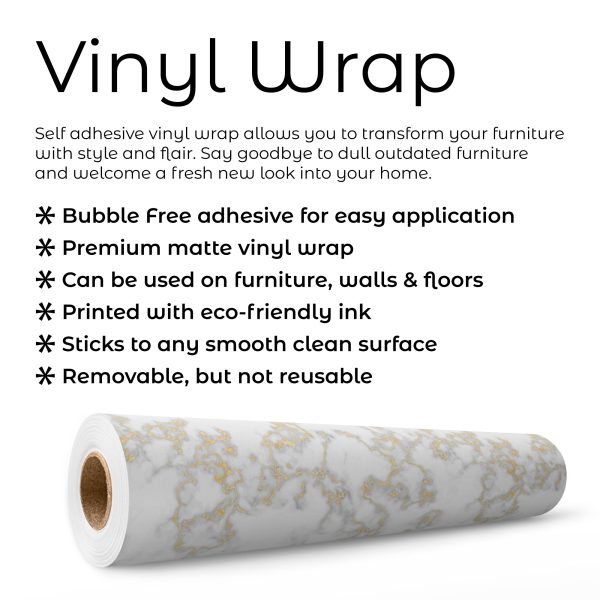 Gold White Calacatta Marble Vinyl Wrap - Image 4