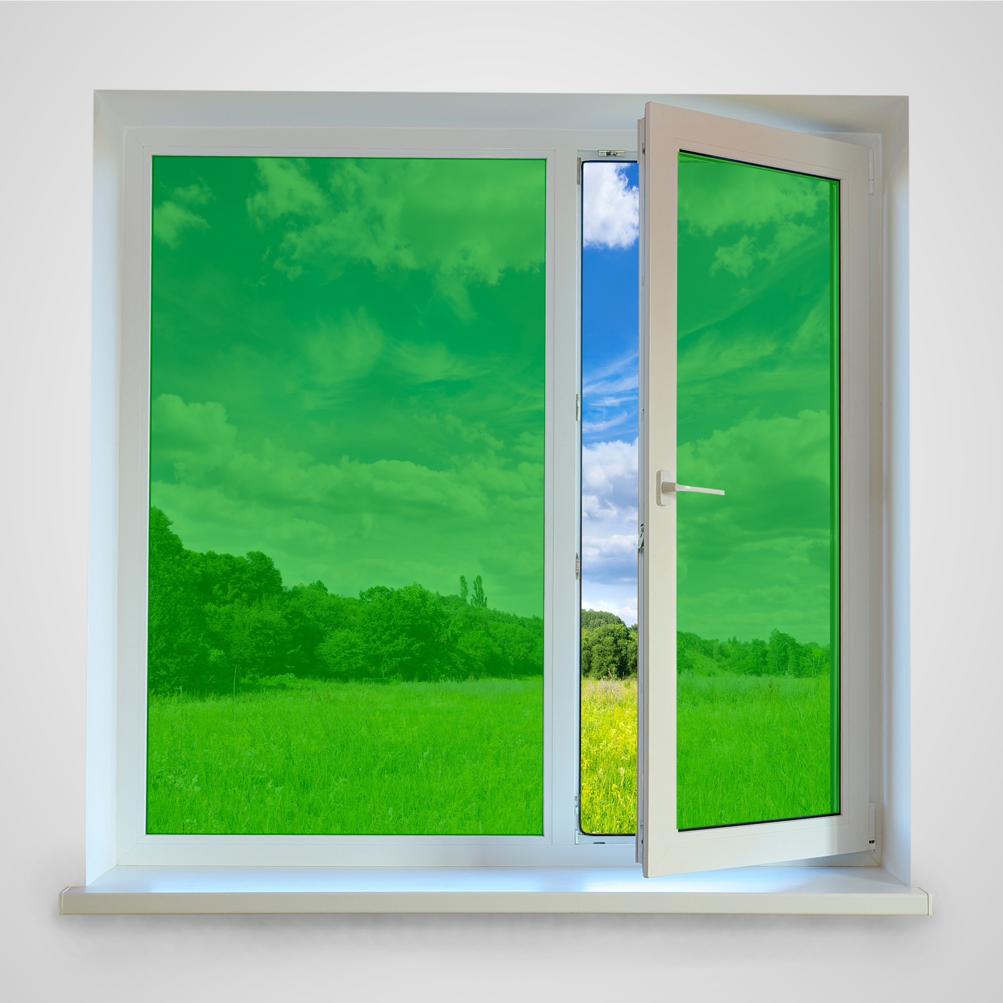 Green Transparent Stained Glass Window Film