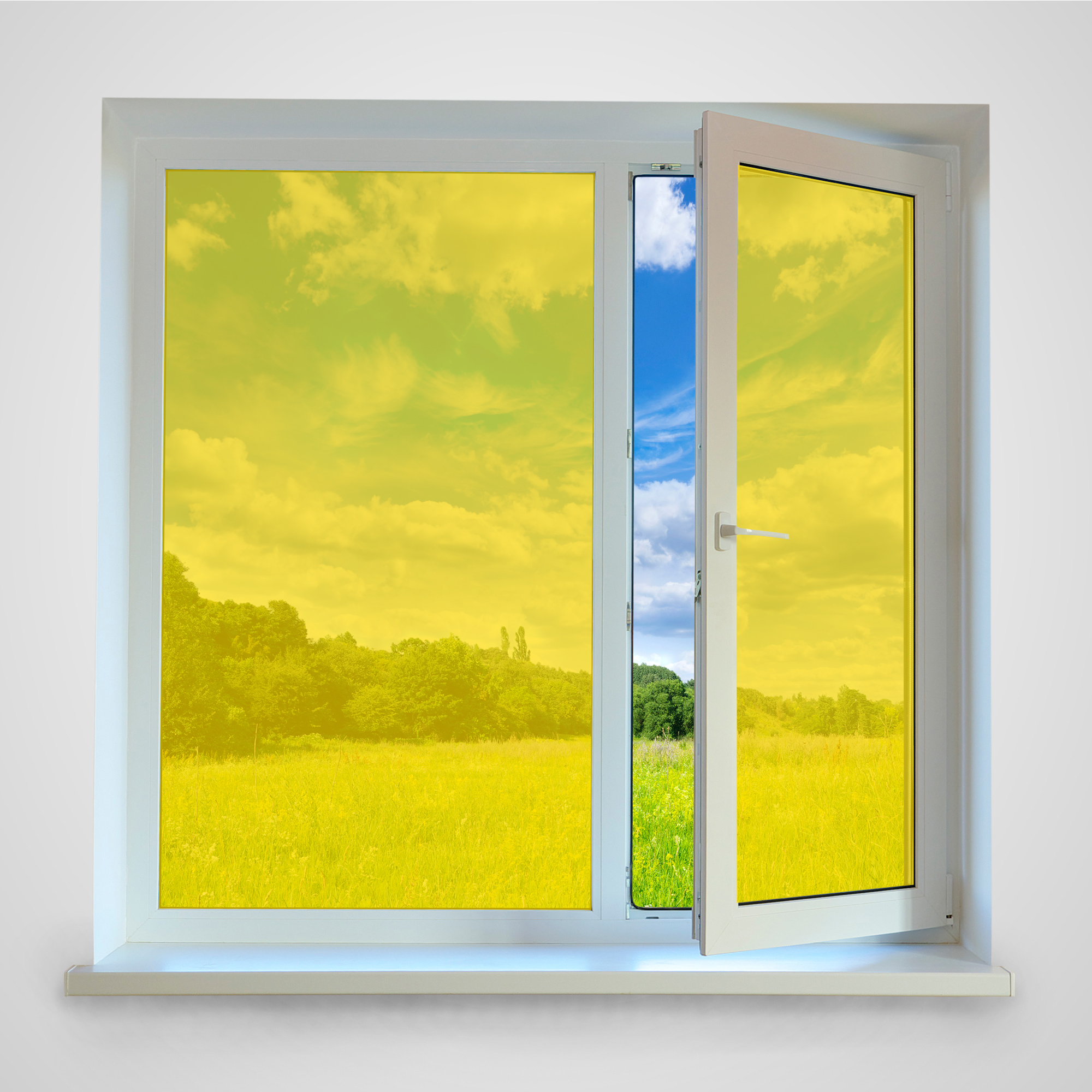 Yellow Transparent Stained Glass Window Film