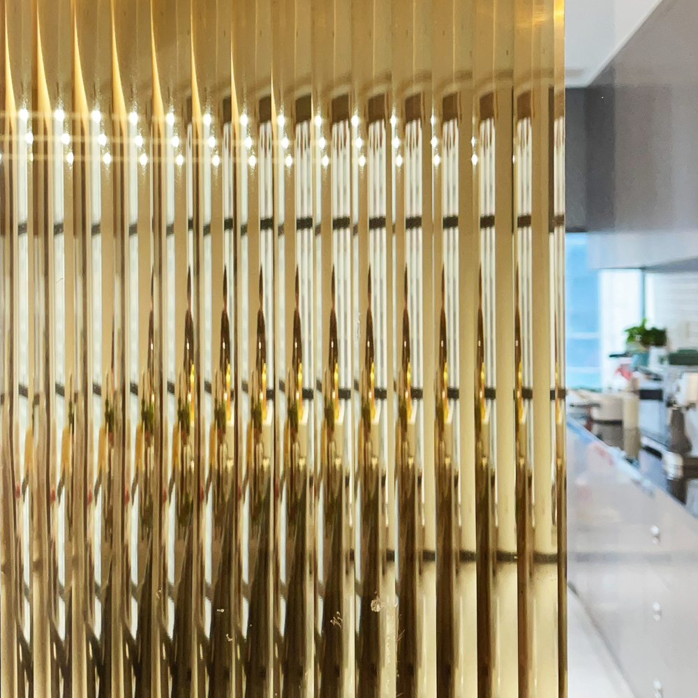 Gold Reeded Glass Window Film