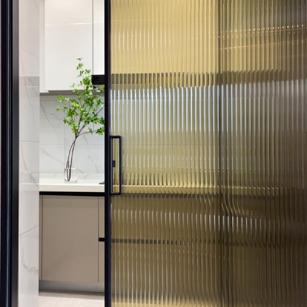 Gold Reeded Glass Window Film