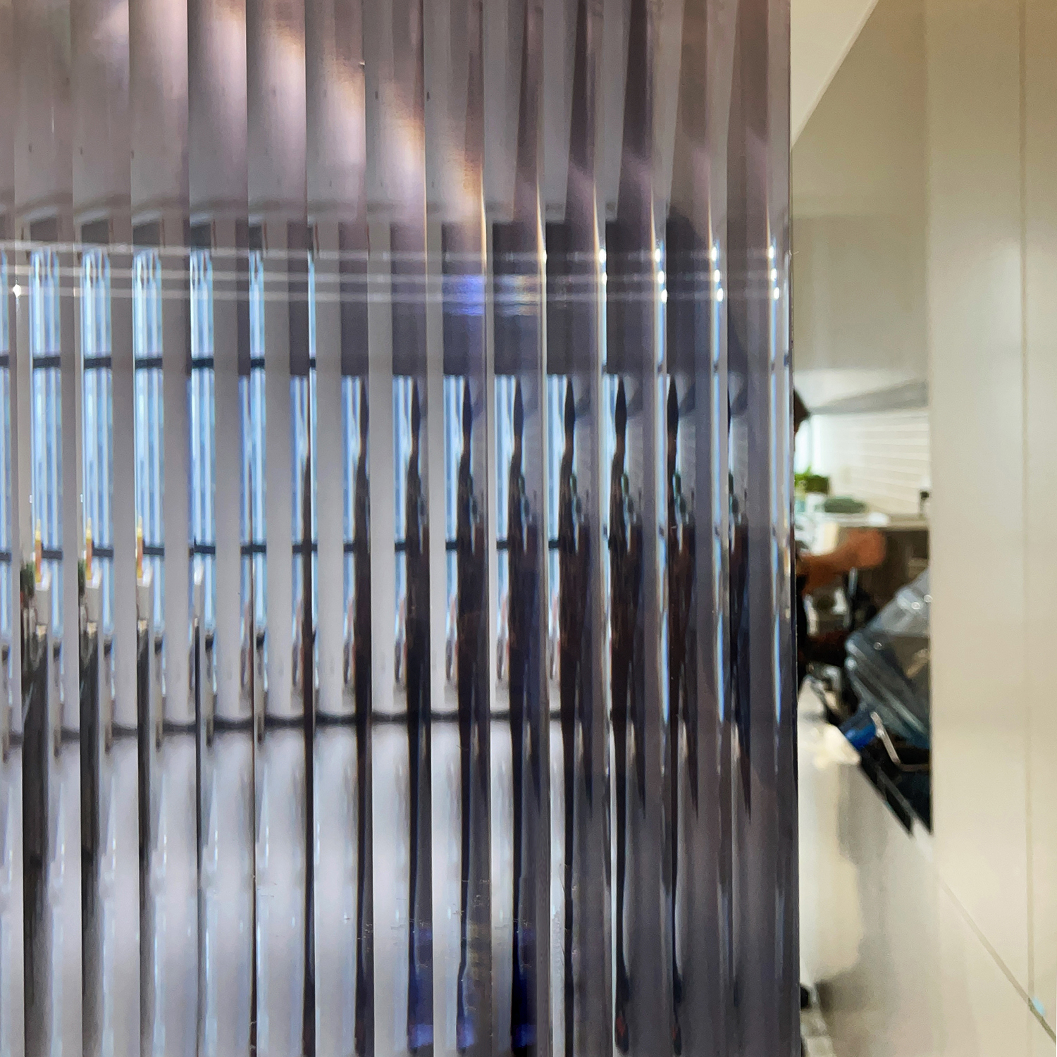 Grey Reeded Glass Window Film